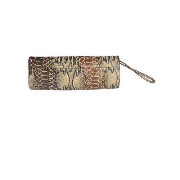 EBISU Snakeskin Pattern Clutch With Wristlet Strap - Picture 2 of 7